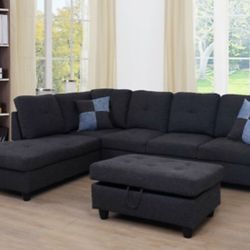 Sectional and ottoman