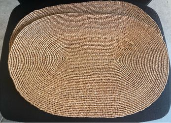 Set of 2 Oval Woven Braided Placemats (18x13”)