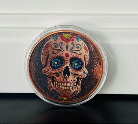 2025 1 oz Mexican Sugar Skull Colorized .999 Copper