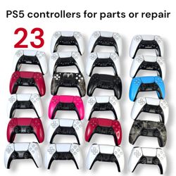 For parts 23 original controllers for PS5 each marked with the diagnosed issue