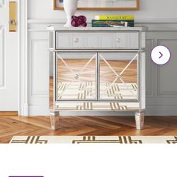 Mirrored Nightstand/ Side Cabinet 