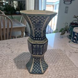 Vintage China Blue Porcelain Vase