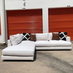 West Elm Sectional Couch with chaise - White