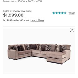 Sectional Sofa/Couch - Bobs Furniture 