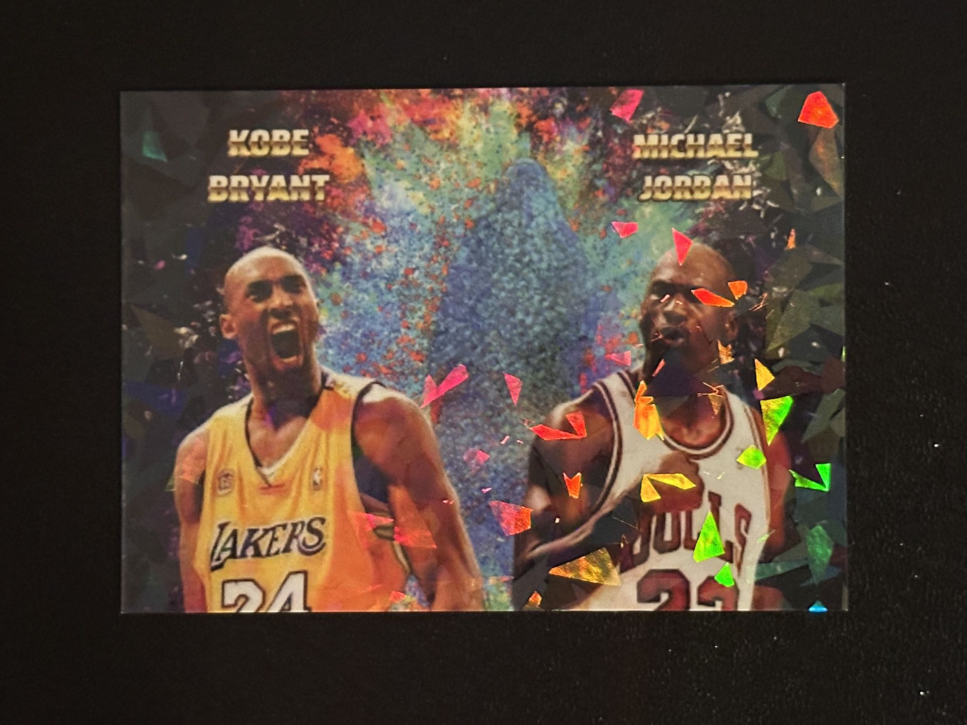 Michael Jordan Kobe Bryant Custom Novelty Card Cracked Ice