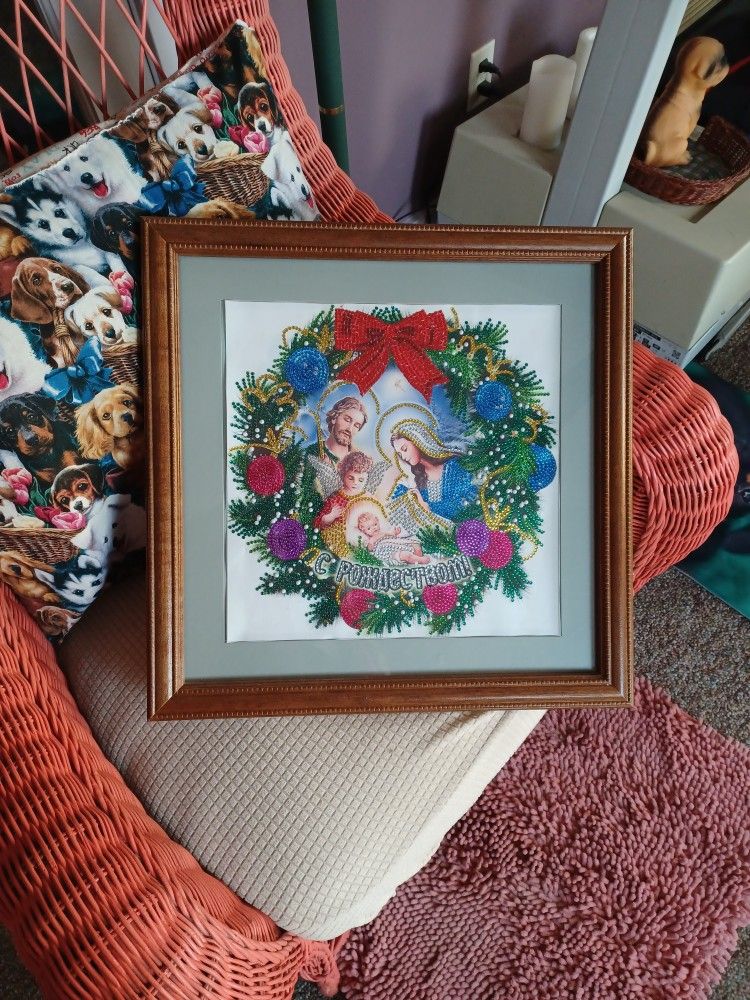 Diamond Portrait ,framed, 10.