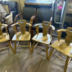 Antique Oak Chairs (Set Of 4)