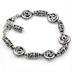 Brighton Mission Pierced Silver Etched Retired Bracelet NWOT