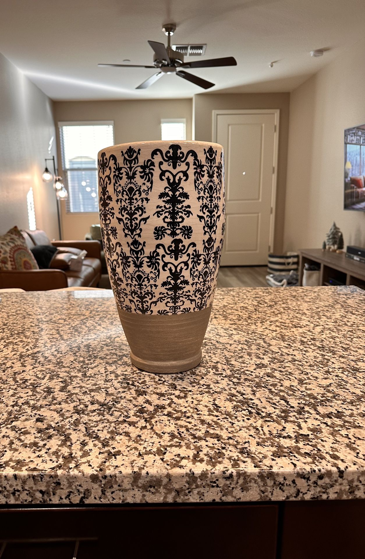 Pottery Barn Lilian Hand Painted Ceramic Vase