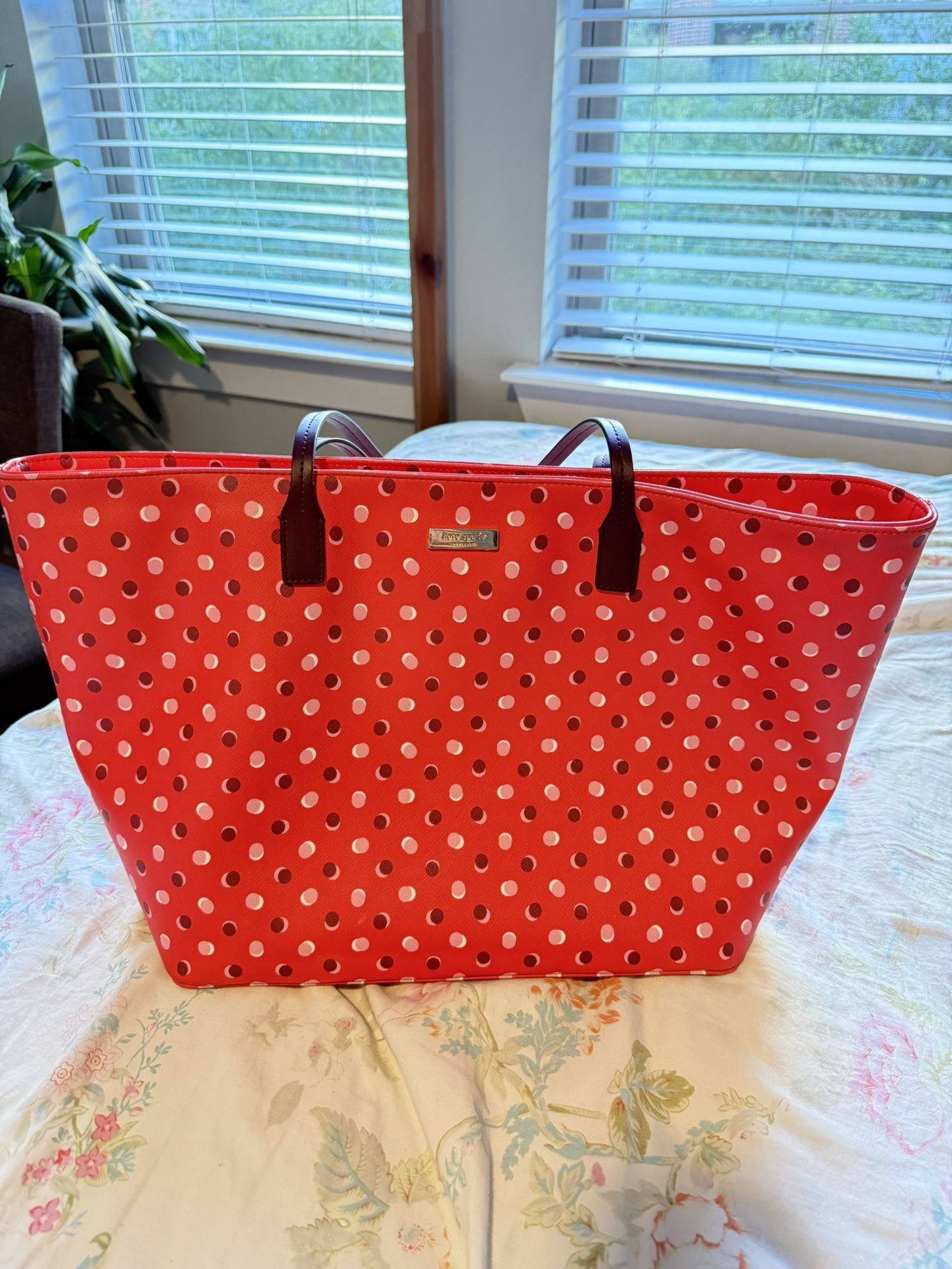 Katespade Shore Street Fiesta Dot Leather Tote Bag