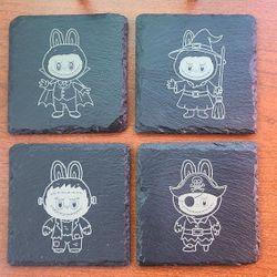 Labubu Halloween Drink Coasters