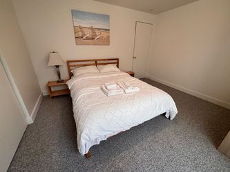 Queen size bed frame with two night stands