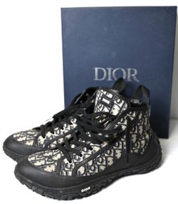 Dior B28 High Top Sneakers Black Beige Men's Size EU 45 US 12