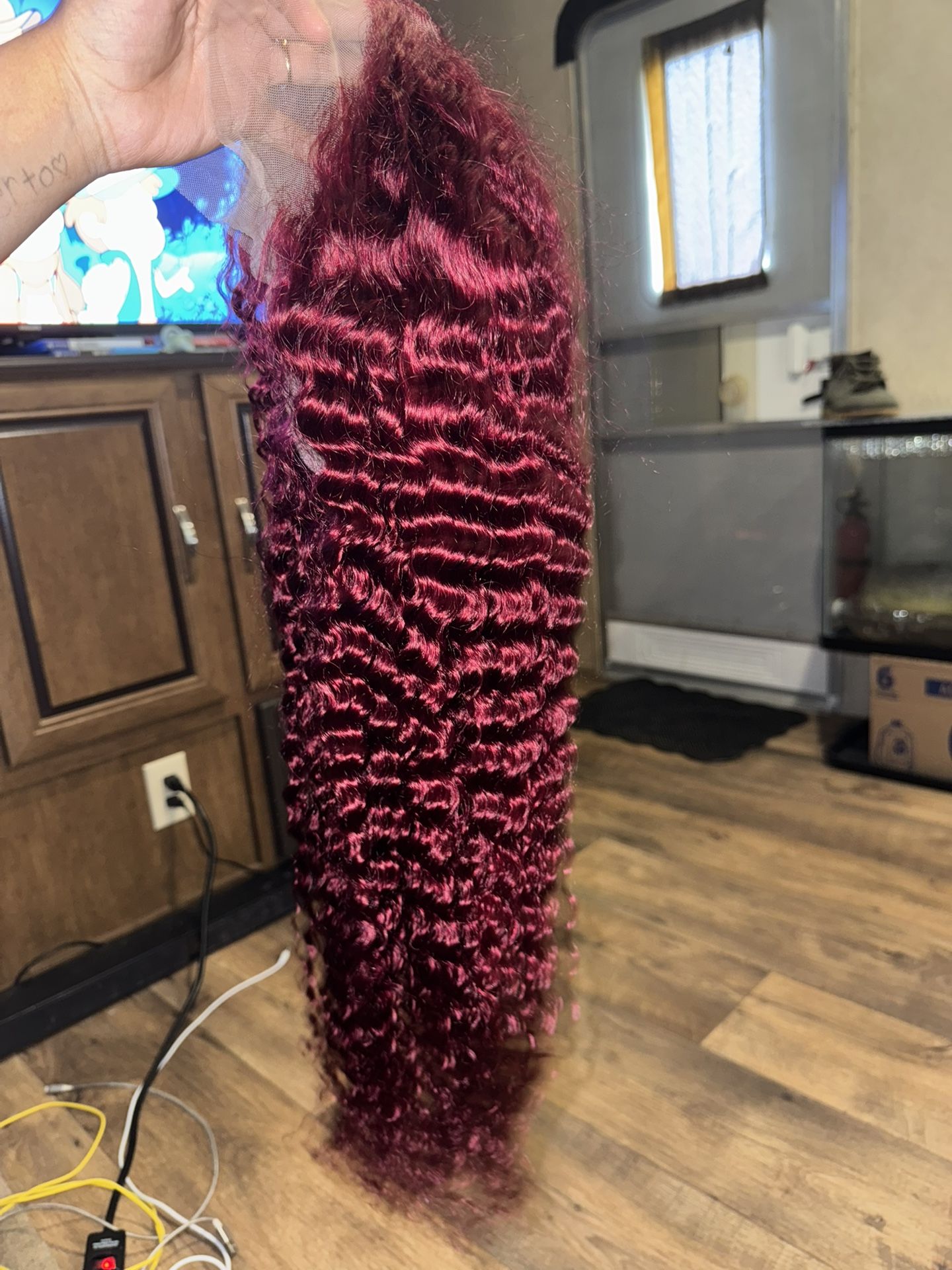 13x4 26 Inch Burgundy Wig