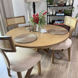 Solid Wood Dining Table With Chairs 