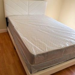 New Queen Size Bed Frame With Mattress New Bedroom BED Set // CAMA Queen Size Nueva Con COLCHON Nuevo 