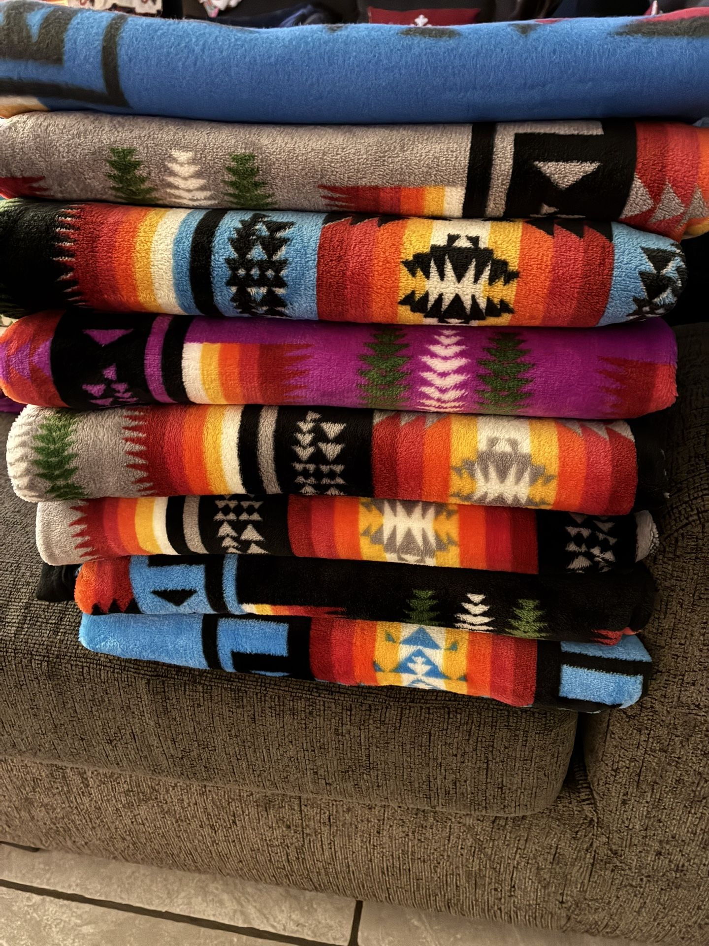 Blankets one large one queen, throw blankets and baby blankets