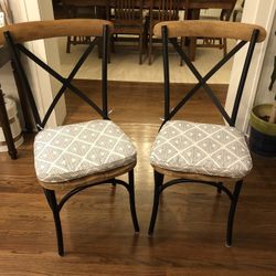 Pier 1 Reclaimed Wood Metal Dining Chair 