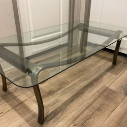Modern glass coffee table with gold base / It’s Heavy/Cash Or Zelle / South Austin by William Cannon Near The I35 Pick Up 