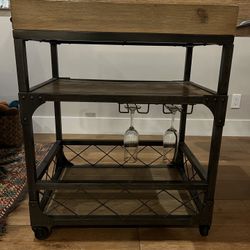 Stylish Wood & Metal Bar cart