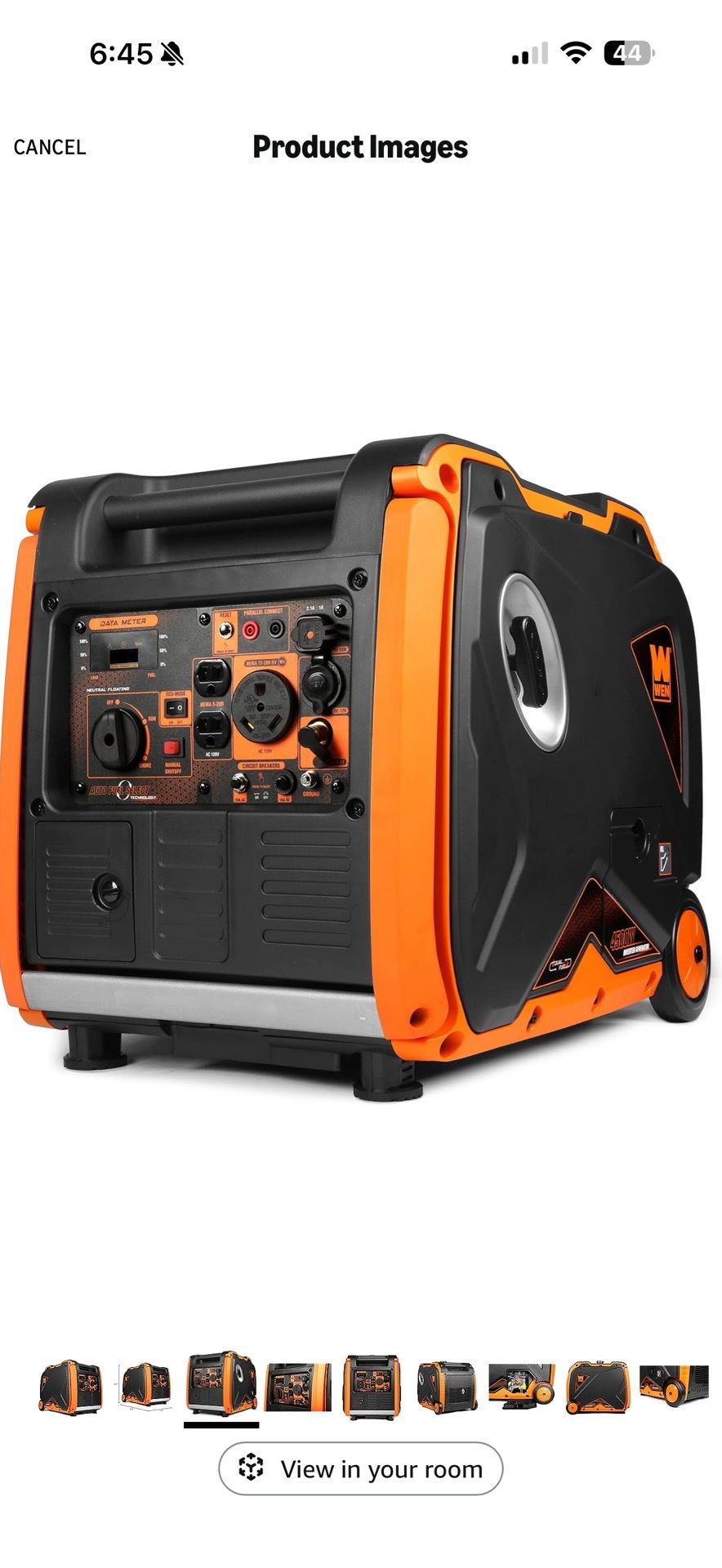 NEW WEN DF450i Super Quiet 4500-Watt Dual RV-Ready Portable Inverter Generator with Fuel Shut-Off