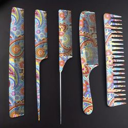 Floral Elegance Hair Comb Set Of 5