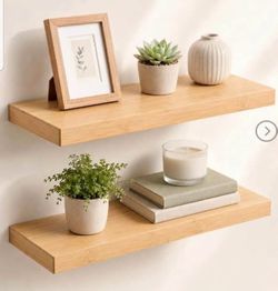 Afuly Floating Shelves for Wall, 24 inch Picture Ledge Shelf, Solid Wood
9.3in Deep