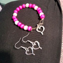 Valentine's Bracelet With Earrings