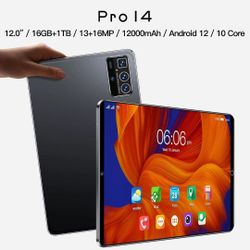 Android Tablet with Phone Call Feature 10.1 Inch Dual SIM 16GB+1TB Pro 14 Brande