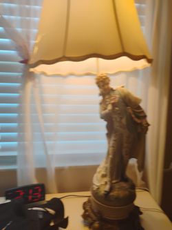 24 Inches French Pair Of Antique Hand painted Lamps