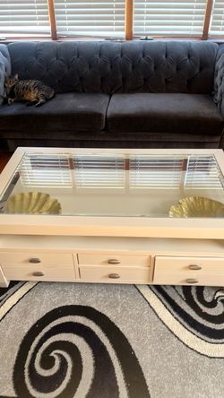 Glass coffee table