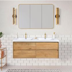 60 inch double vanity floating