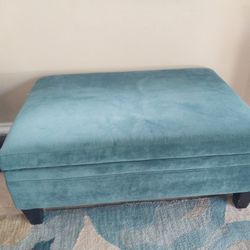 Ottoman With Storage 37 X 25, Teal Blue
