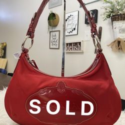 SOLD‼️Prada Embossed Logo Red Nylon Shoulder Bag