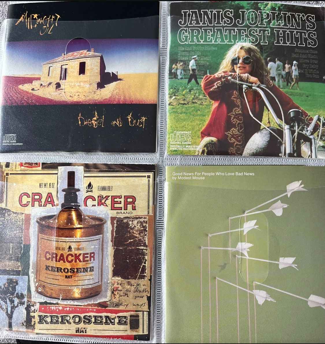 3 dollars each music CD. Deals for multiple purchases. Brittney spears, *NSYNC, modest mouse, midnight oil, Janis Joplin, spin doctors, planet B, cra