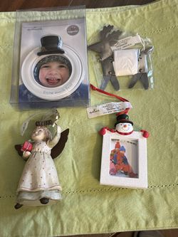 Lot of 4 HALLMARK-Snow Much Fun! Refrigerator Magnet,Ornament Deer,Angel-READ DESCRIPTION 