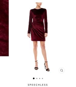 Speechless Burgundy Velvet Long Sleeve Mini Dress