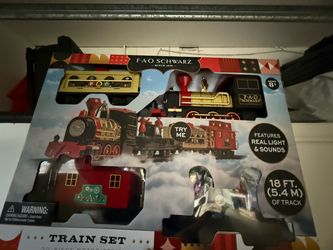 Christmas lights,train and hooks