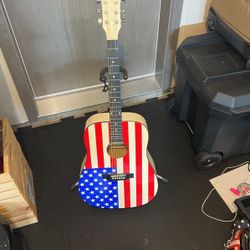 American Flag Acoustic Guitar