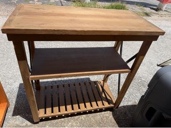 rustic wood kitchen island/cart