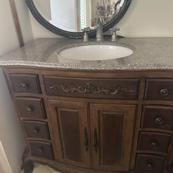 Vintage Vanity-Stone Top . Like New Sink & Faucet!