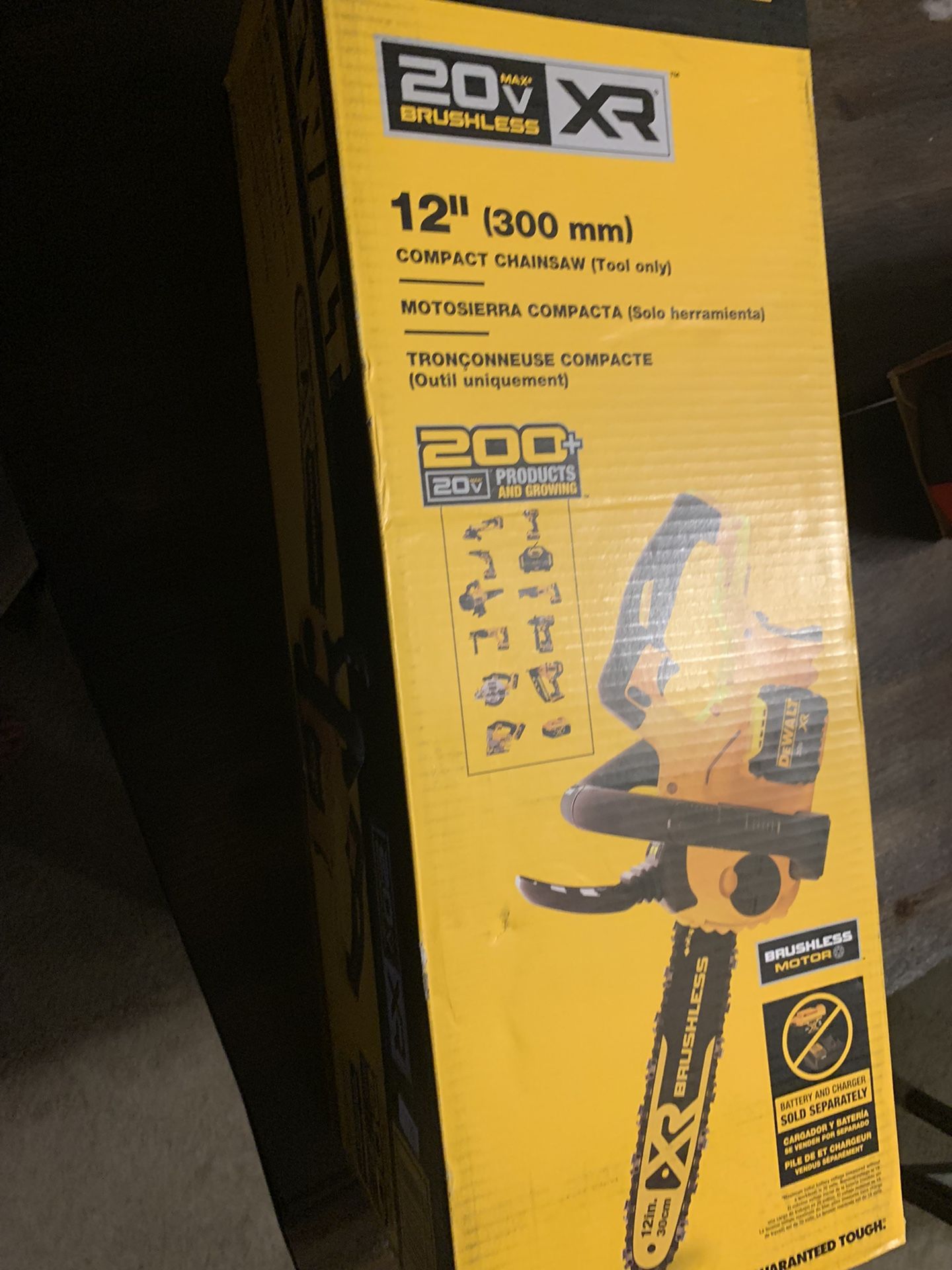 DEWALT 20V MAX XR BRUSHLESS 12" CORDLESS COMPACT CHAINSAW