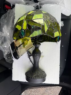 Michael’s Ashland Tiffany Style Spiderweb Lamp Stained Glass Halloween Decor