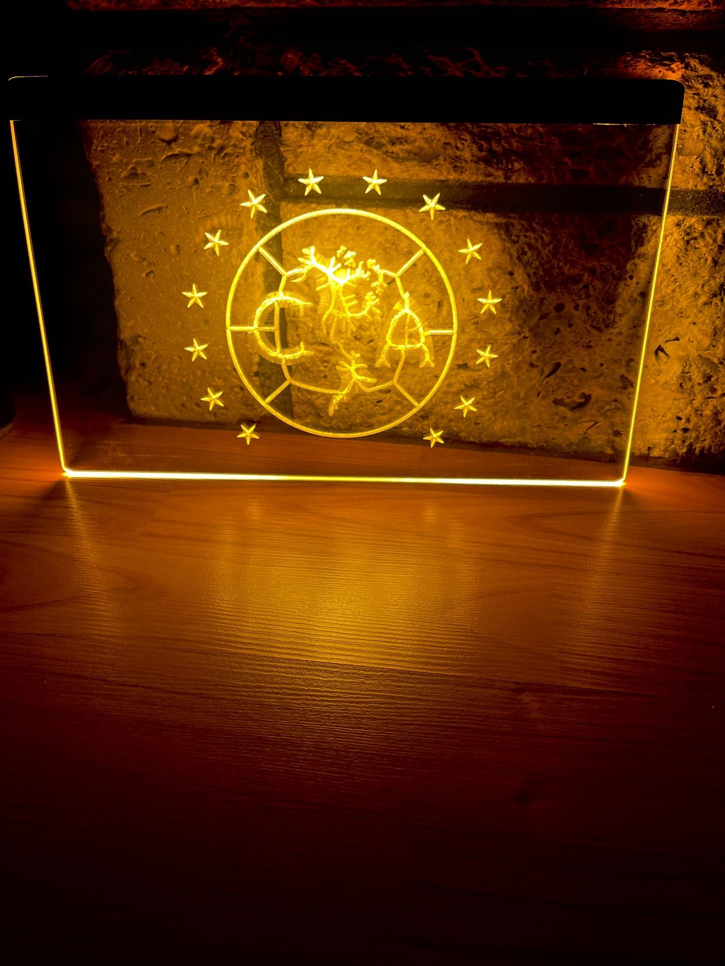 CLUB AMERICA LED NEON GOLD LIGHT SIGN 8x12