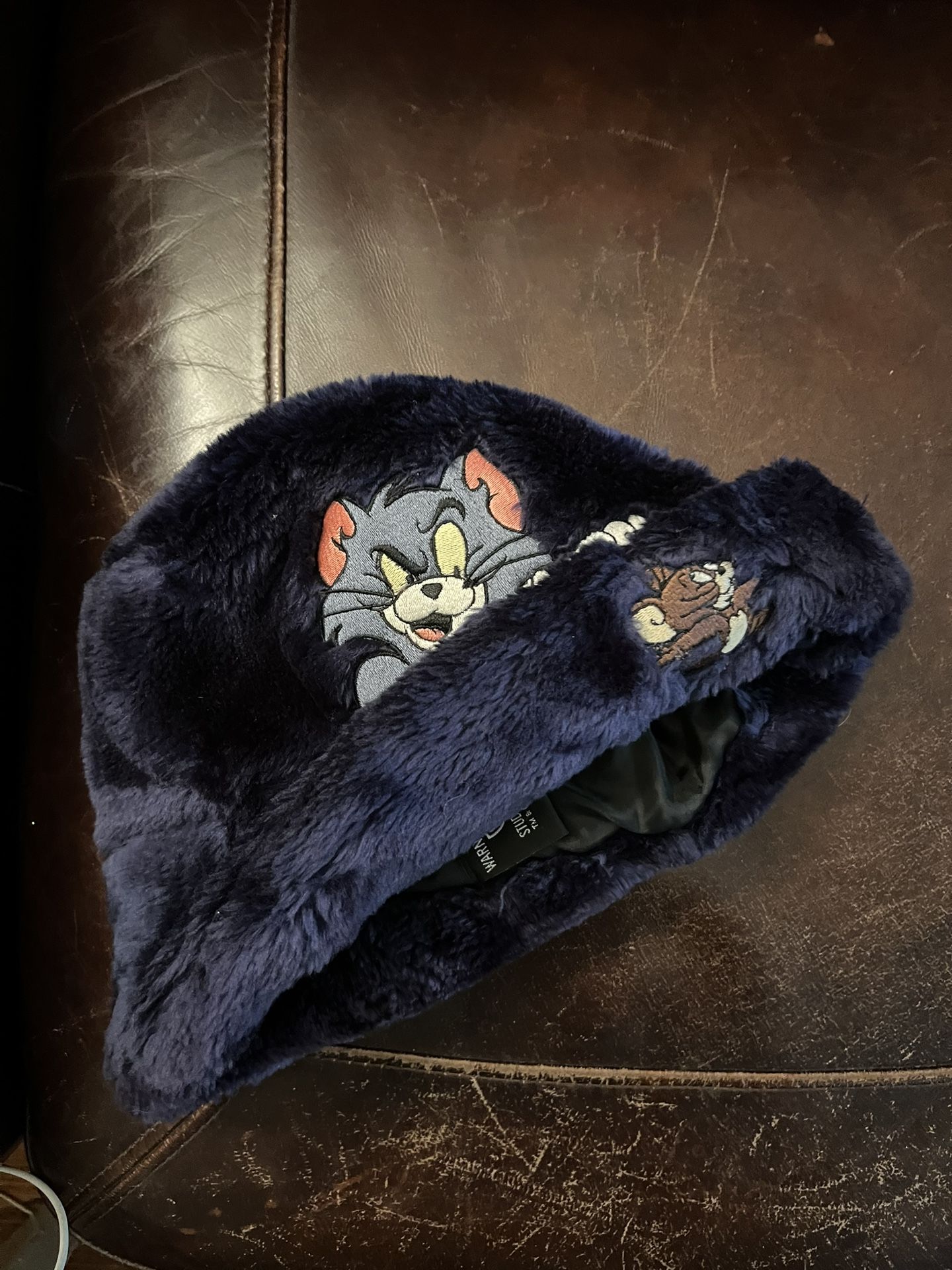 Warner Bros Tom & Jerry Faux Fur Purple Bucket Hat One Size Unisex