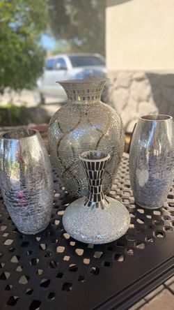 Jarrones silver decorativos