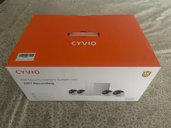 Cyvio 8MP PoE Security Camera System with 4 Outdoor Cameras and 2TB HDD, 4K 8CH NVR, AI detection, 24/7 recording, color night vision, H.265+ compress