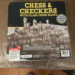 Chess And Checkers With Glass Board Clear And Frosted