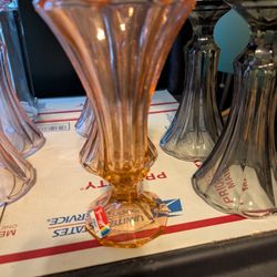Peach Fostoria Vase