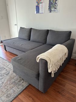Sleeper Sectional Sofa with Storage Chaise - Gray